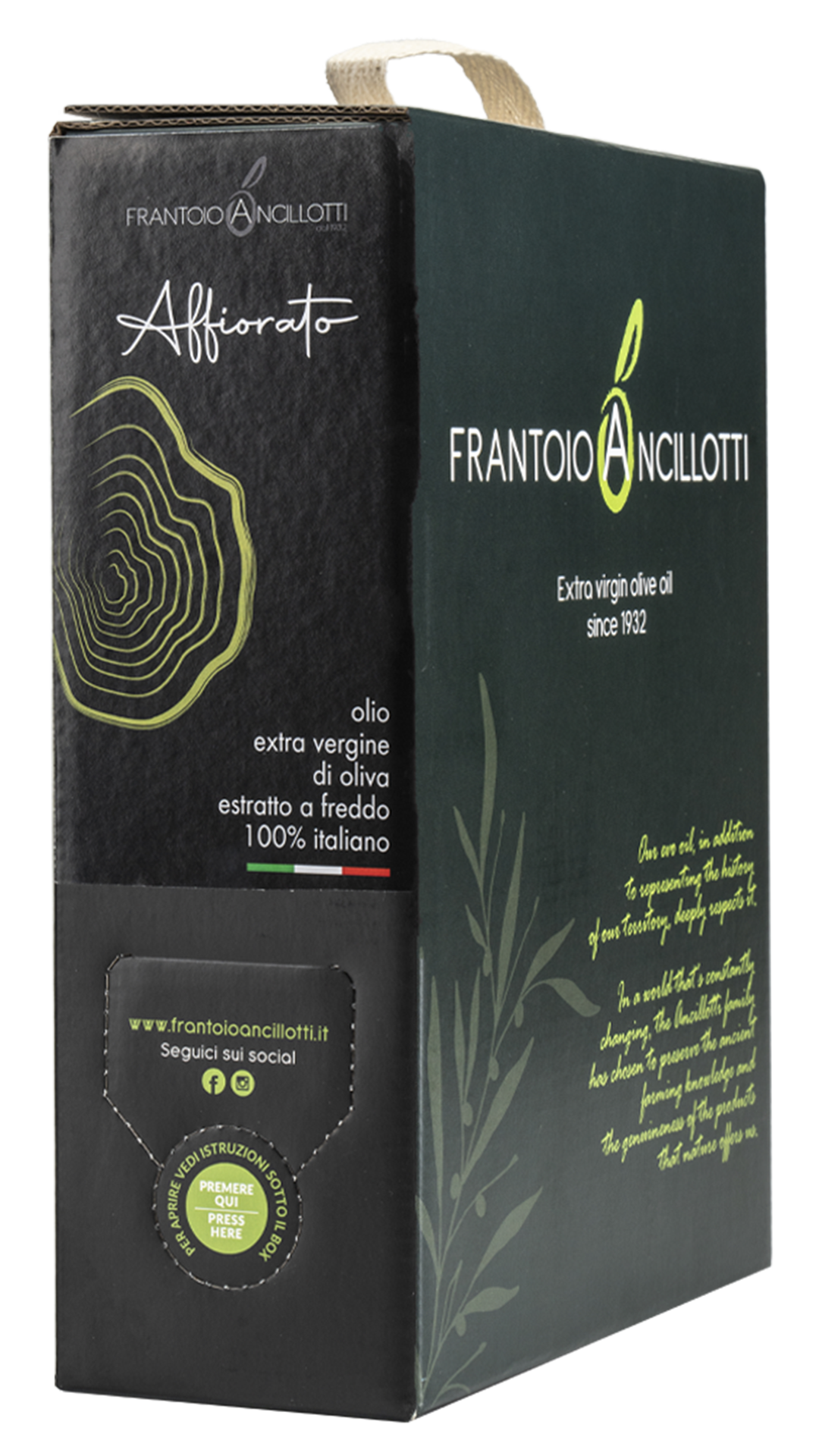 3-litre bag-in-box of Affiorato extra virgin olive oil